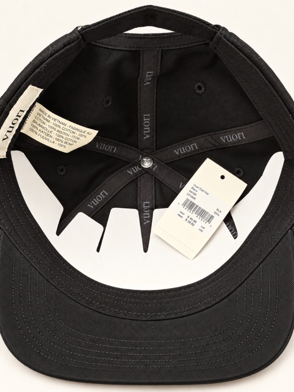 Vuori Dad Hat Black Cotton Baseball Cap-Uni Sex Style - Picture 2 of 2